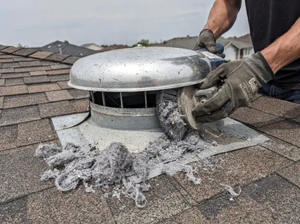 Cleaning Dryer Vent On Roof in Maynard