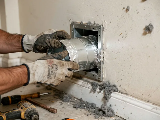 Professional dryer vent repair and installation by Maynard Dryer Vent Cleaning in Maynard